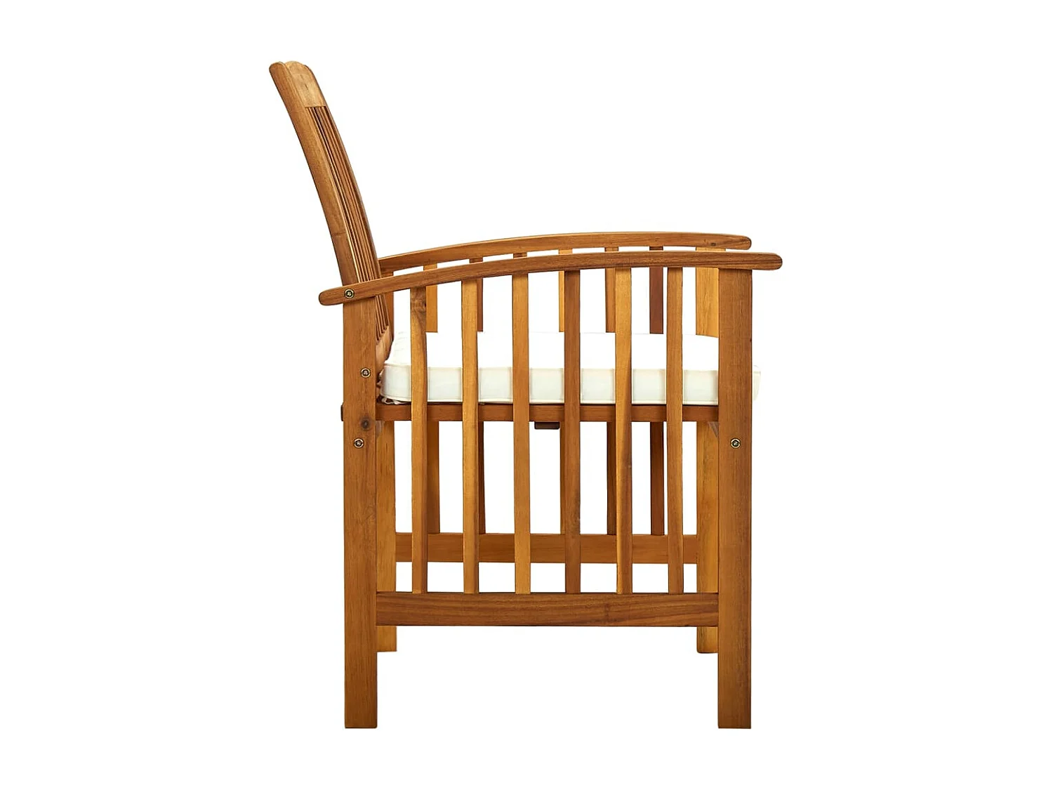 Chaises à dîner de jardin 3 pièces et coussins Bois d'acacia massif