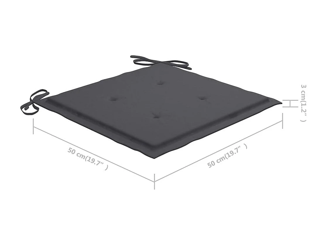 Chaises de jardin 6 pièces avec coussins anthracite Bois de teck