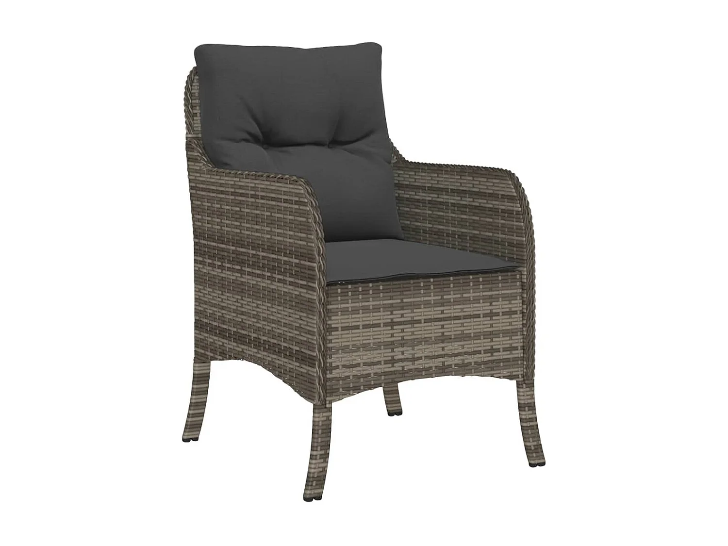 Chaises de jardin avec coussins lot de 2 gris résine tressée