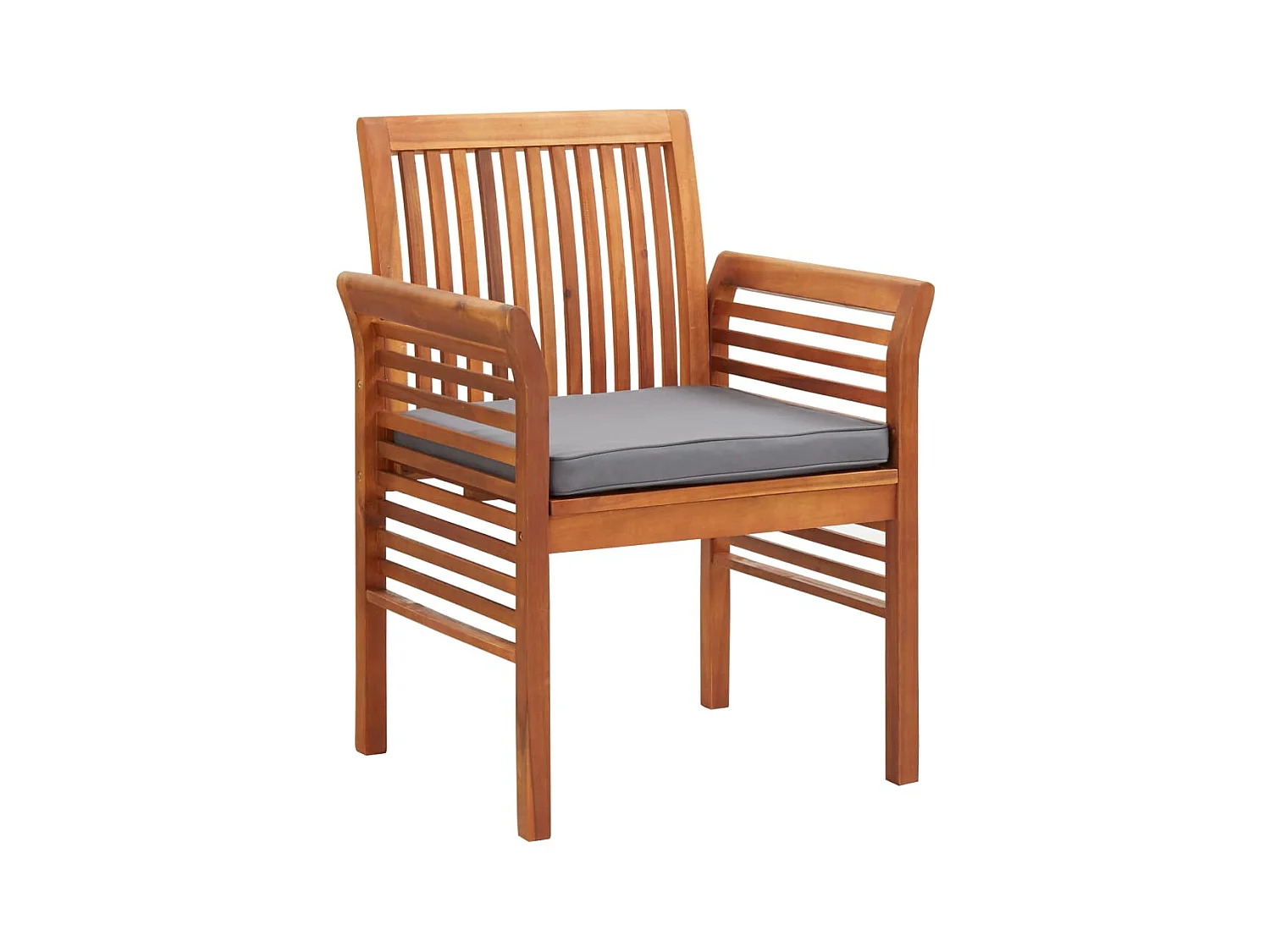 Silla de comedor para jardín con cojín madera maciza de acacia
