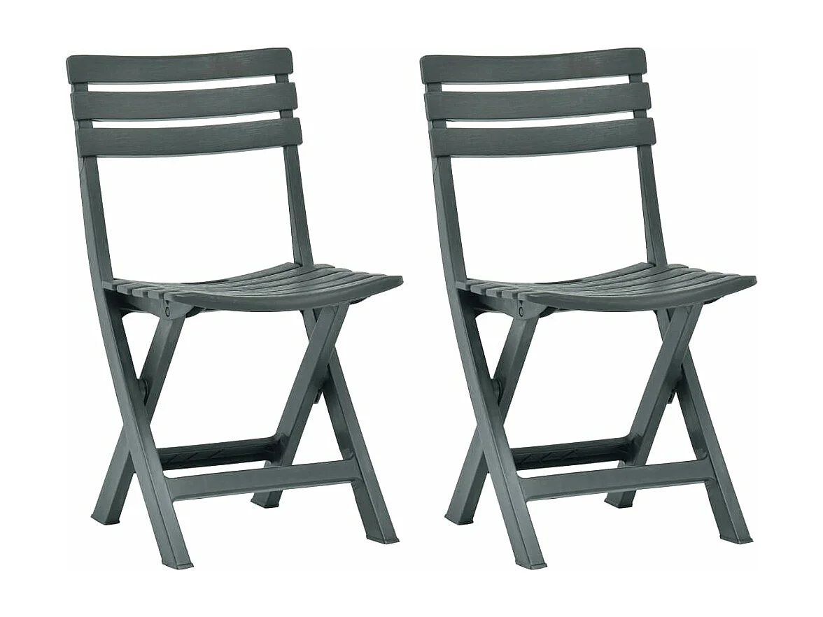 Chaises de jardin pliables 2 pièces Plastique Vert