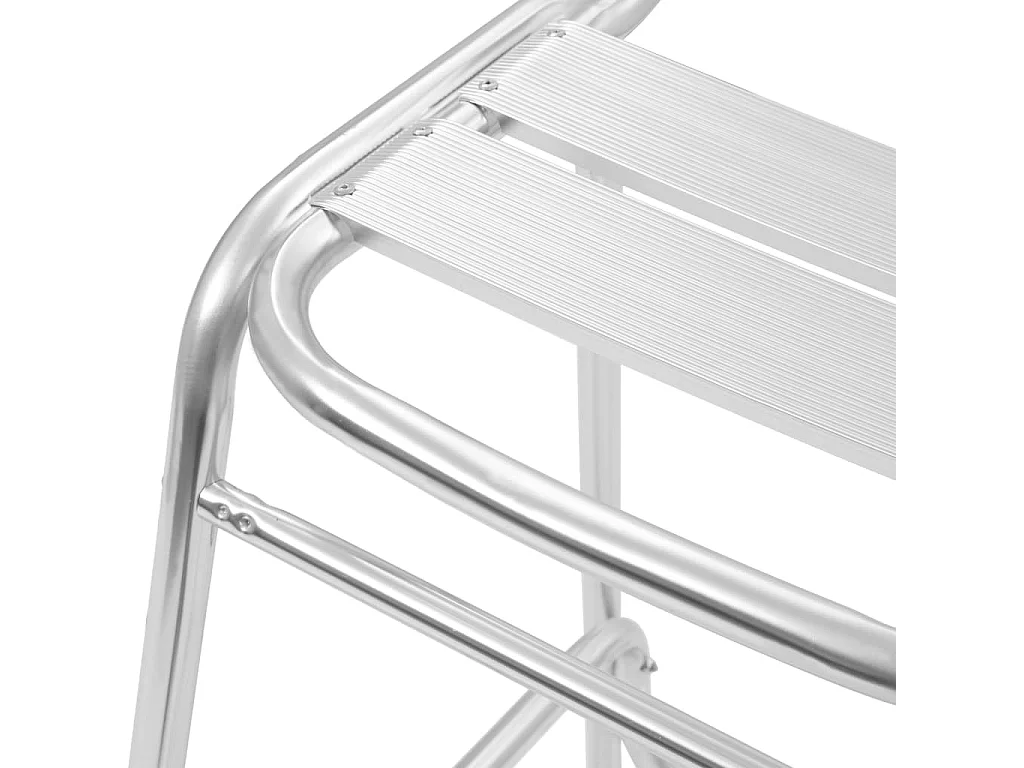 Sillas altas de bar apilables 2 unidades aluminio