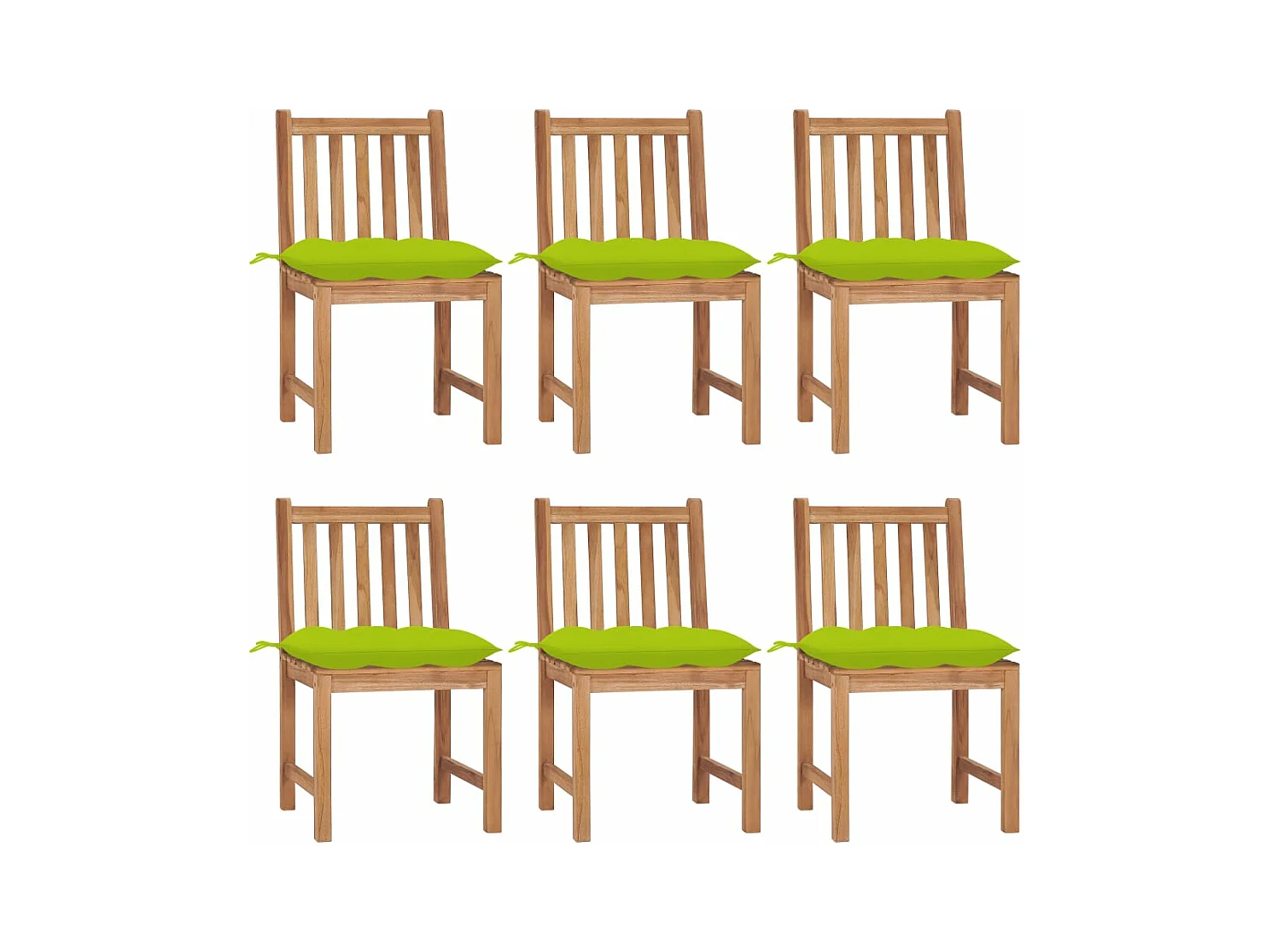 Chaises de jardin 6 pièces avec coussins Bois de teck massif