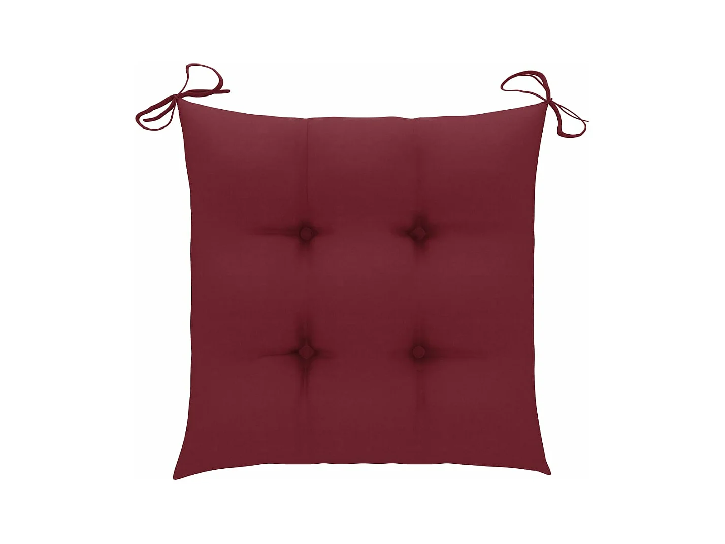 Chaises de jardin avec coussins rouge bordeaux 6 pièces Teck massif