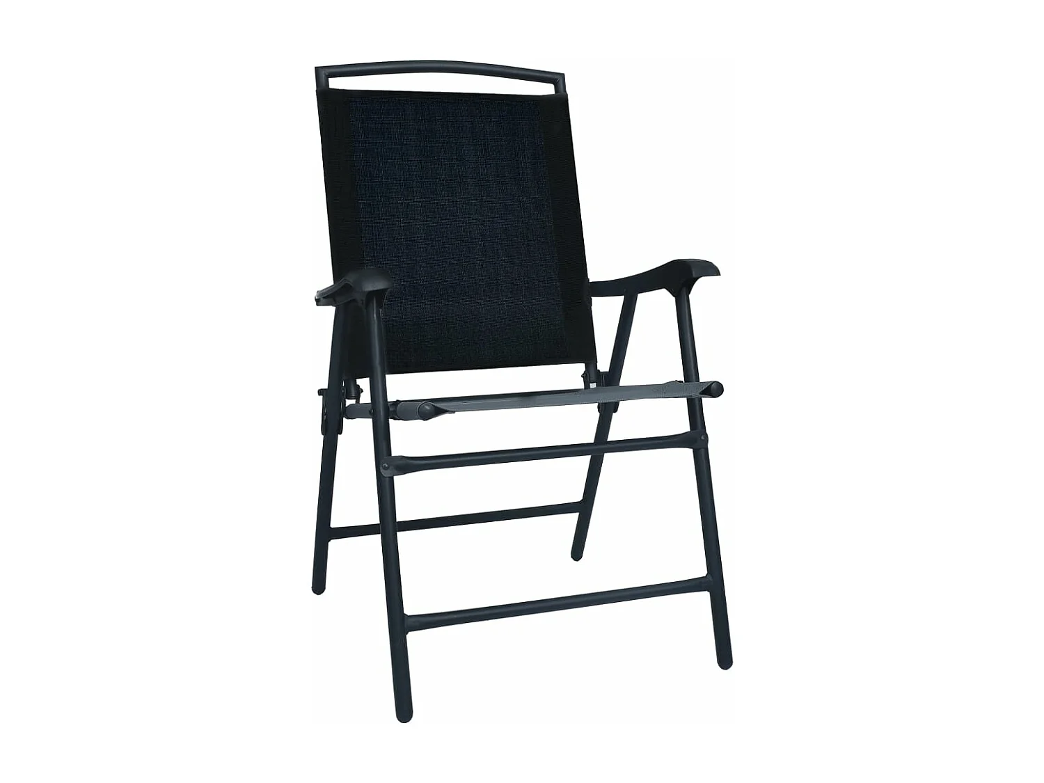 Chaises de jardin pliables 2 pièces Textilène Noir