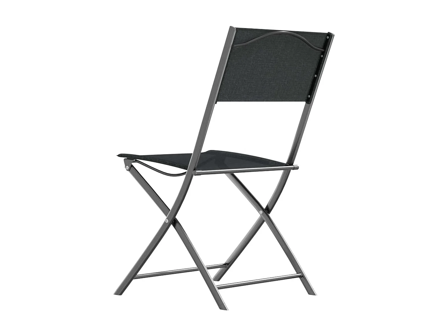 Chaises d'extérieur pliables 4 pièces Noir Acier et textilène