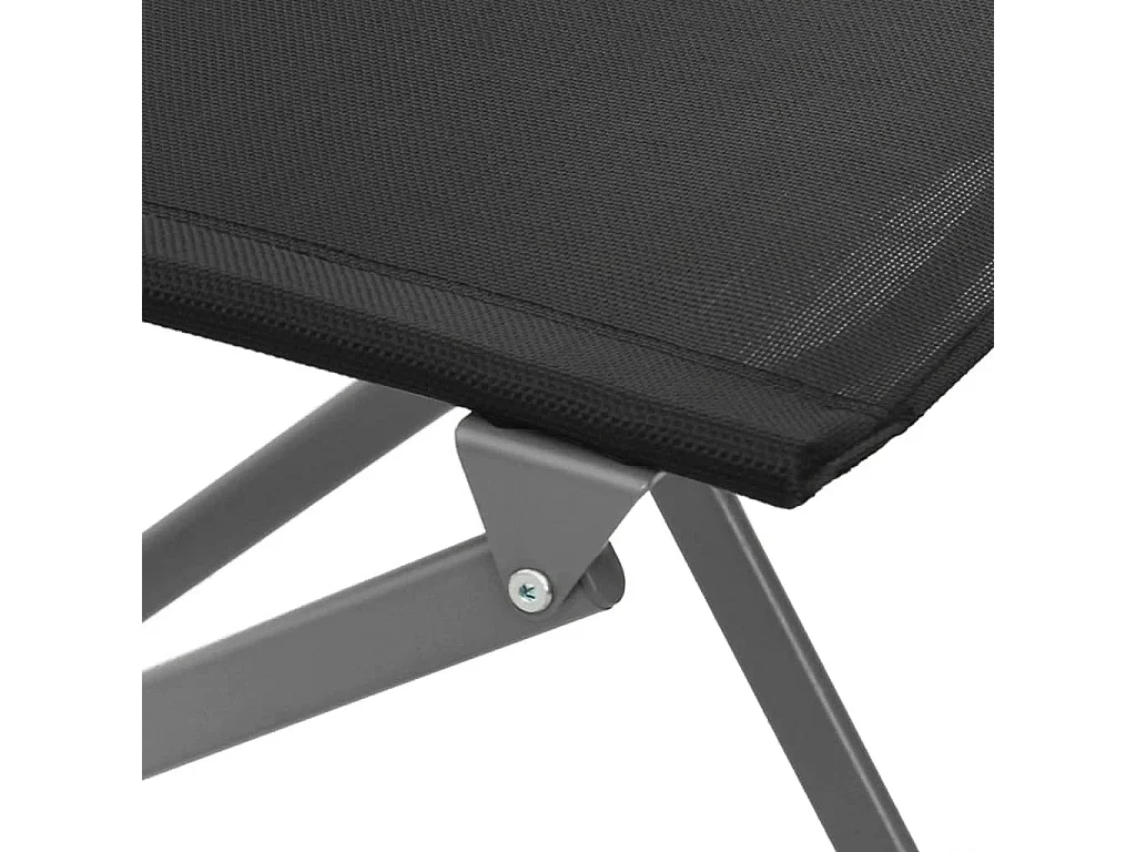 Chaises d'extérieur pliables 4 pièces Noir Acier et textilène