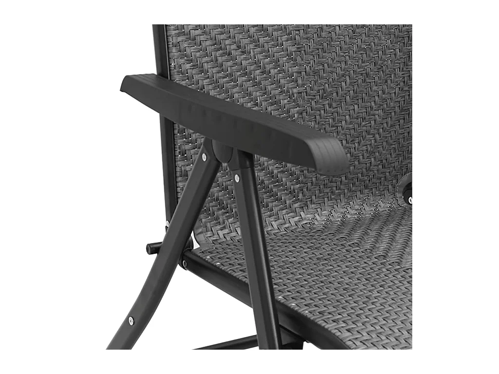 Chaises pliables de jardin lot de 8 gris résine tressée
