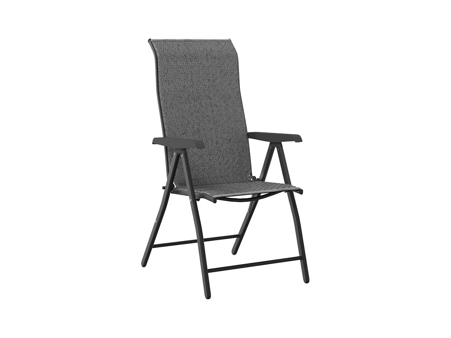 Chaises pliables de jardin lot de 8 gris résine tressée