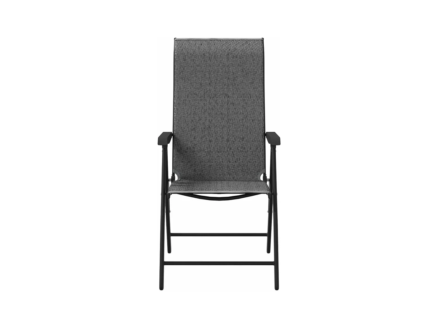 Chaises pliables de jardin lot de 8 gris résine tressée