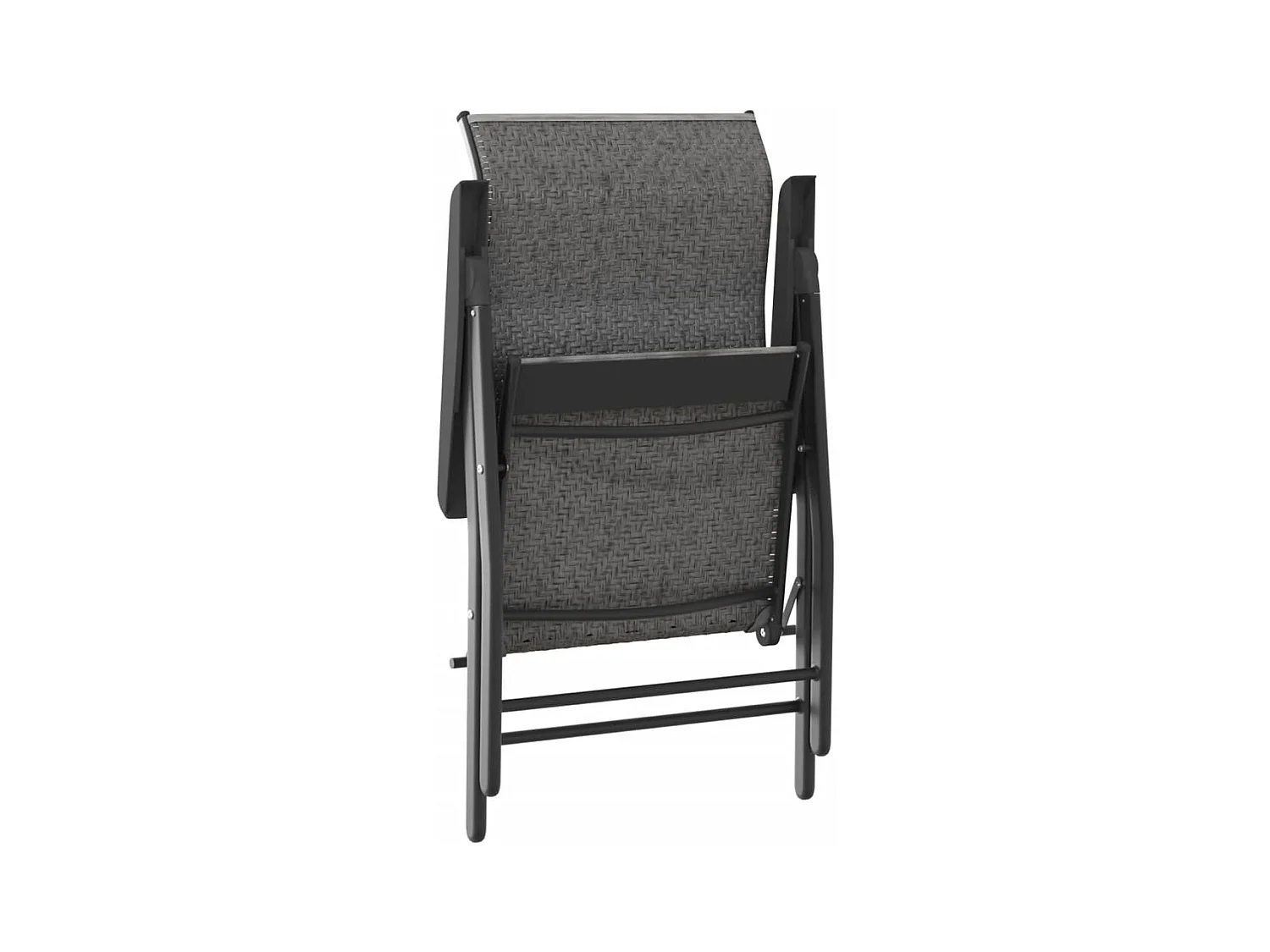 Chaises pliables de jardin lot de 8 gris résine tressée