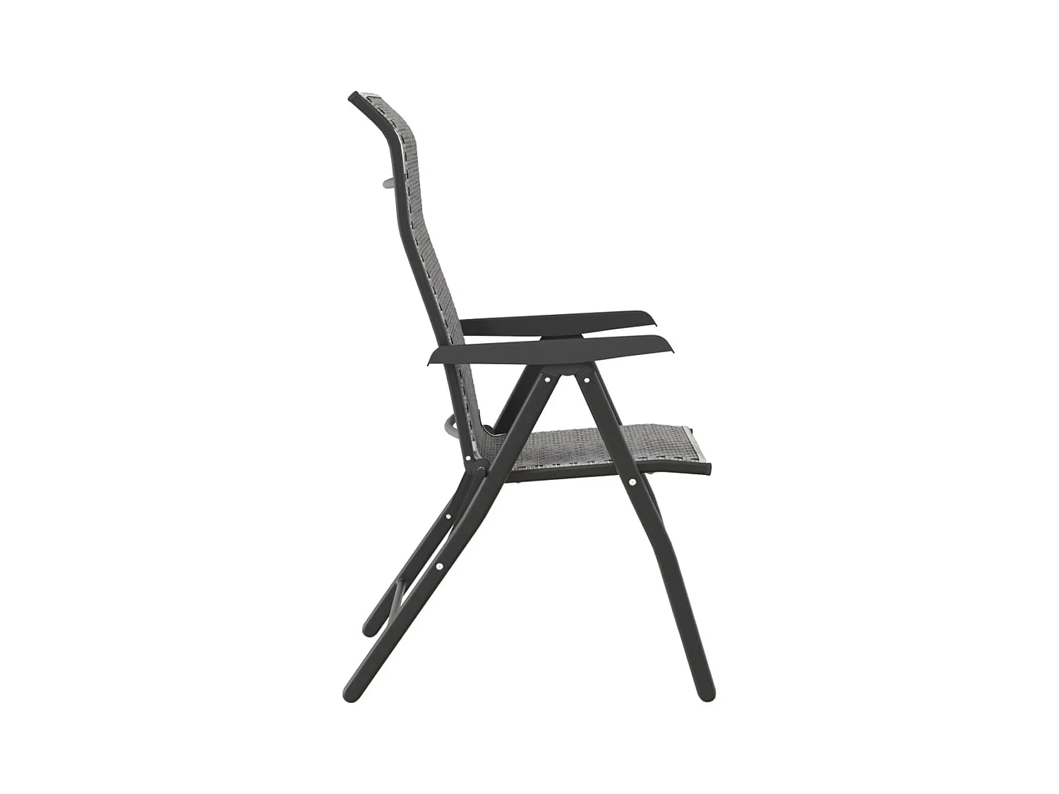Chaises pliables de jardin lot de 8 gris résine tressée