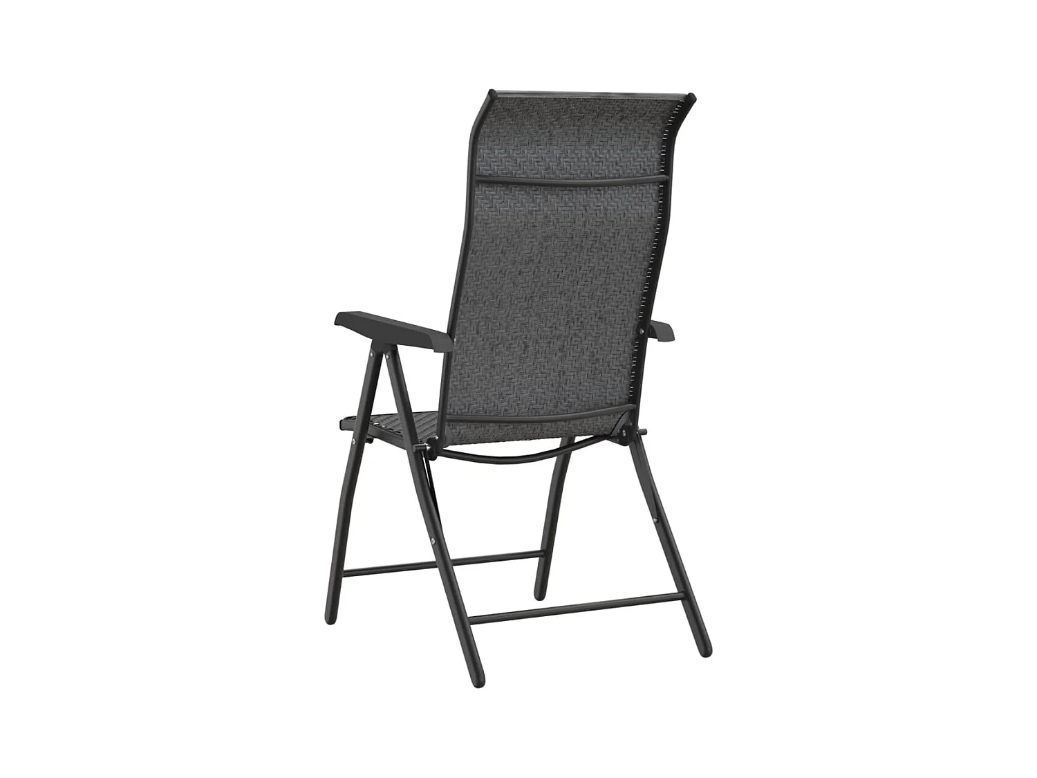 Chaises pliables de jardin lot de 8 gris résine tressée