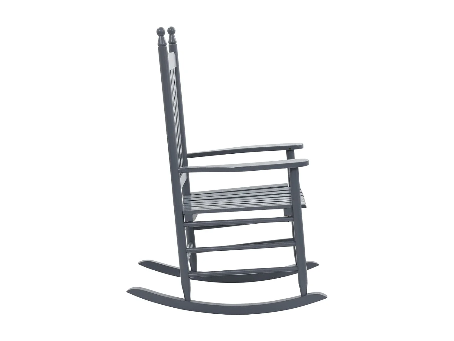 Chaise à bascule avec siège incurvé Gris Bois de peuplier