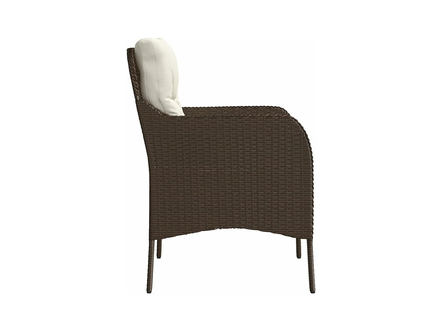 Chaises de jardin avec coussins lot de 2 marron résine tressée