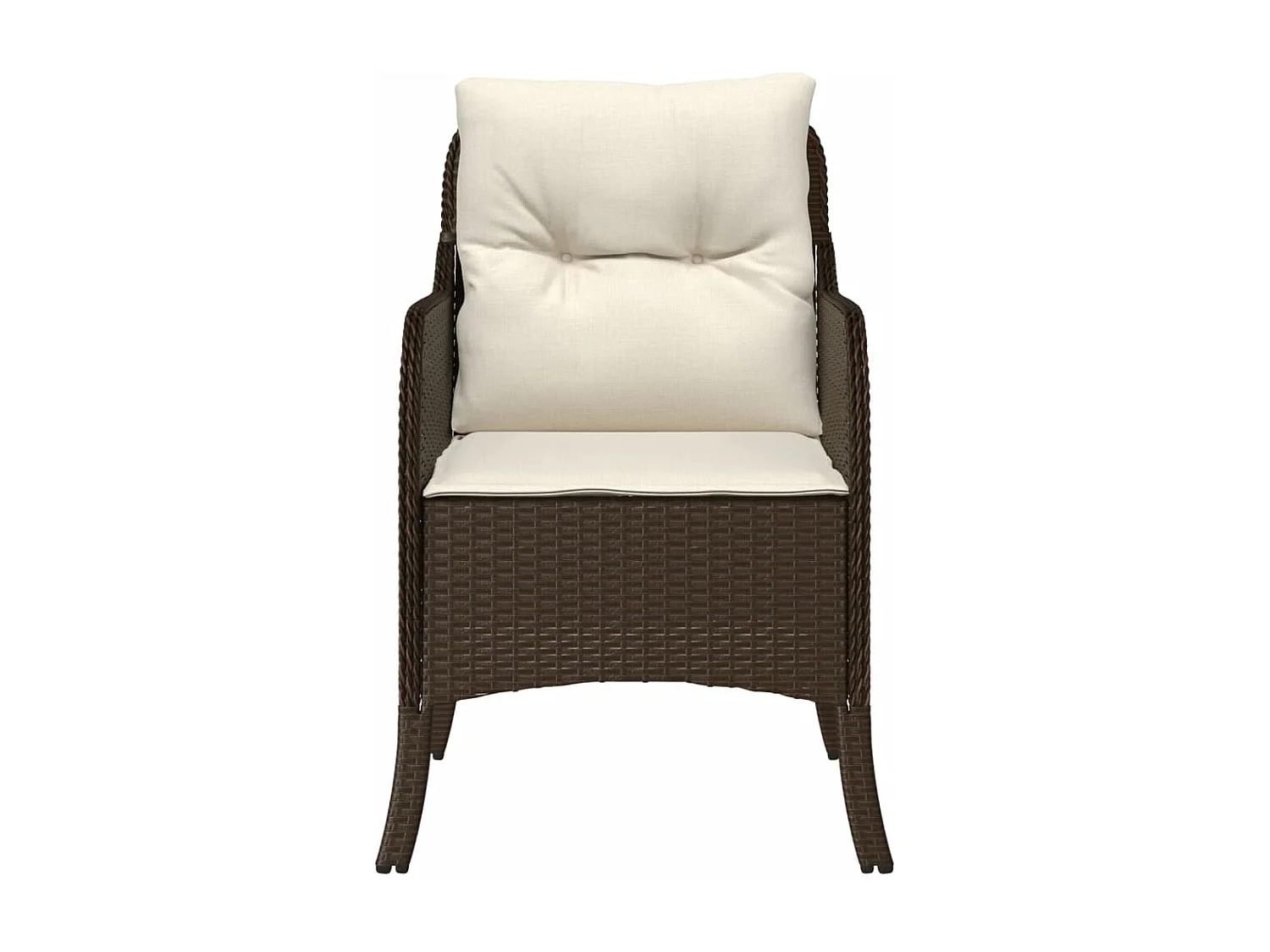 Chaises de jardin avec coussins lot de 2 marron résine tressée