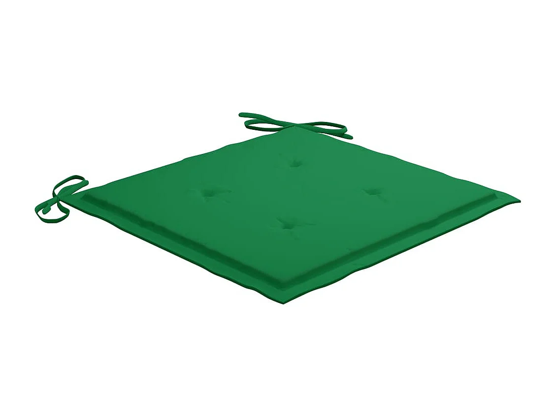 Chaises de jardin 4 pièces avec coussins vert Bois de teck solide