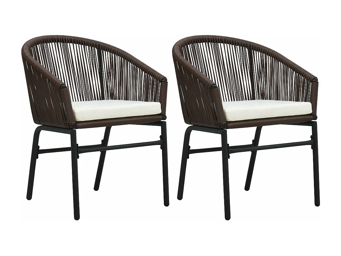 Chaises de jardin 2 pièces Marron Rotin PE