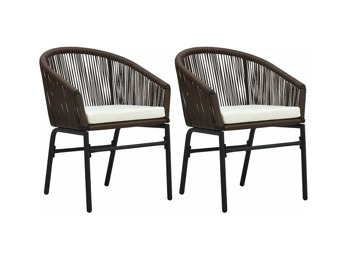 Chaises de jardin 2 pièces Marron Rotin PE