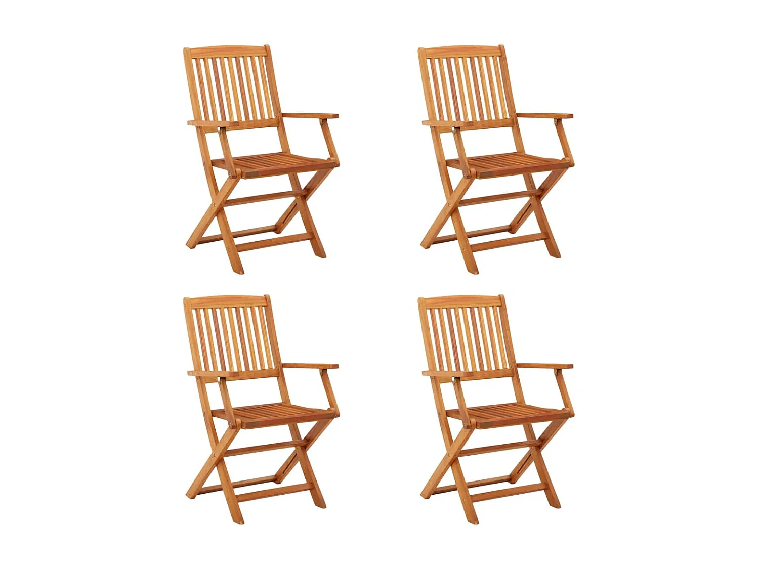 Chaises de jardin pliables 4 pièces Bois d'eucalyptus massif