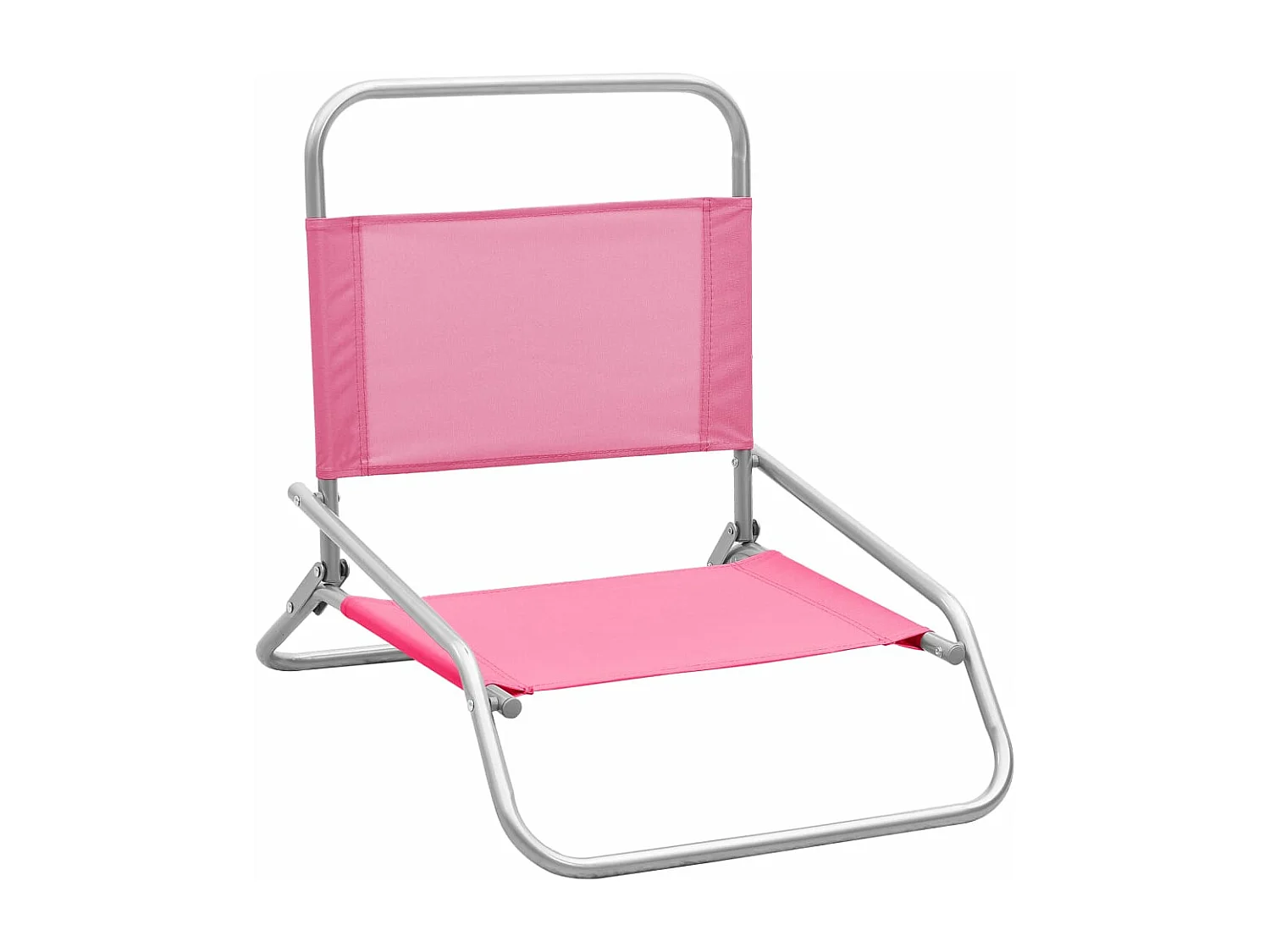 Chaises de plage pliables 2 pièces Rose Tissu