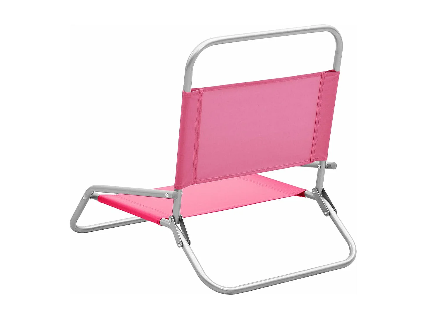 Chaises de plage pliables 2 pièces Rose Tissu