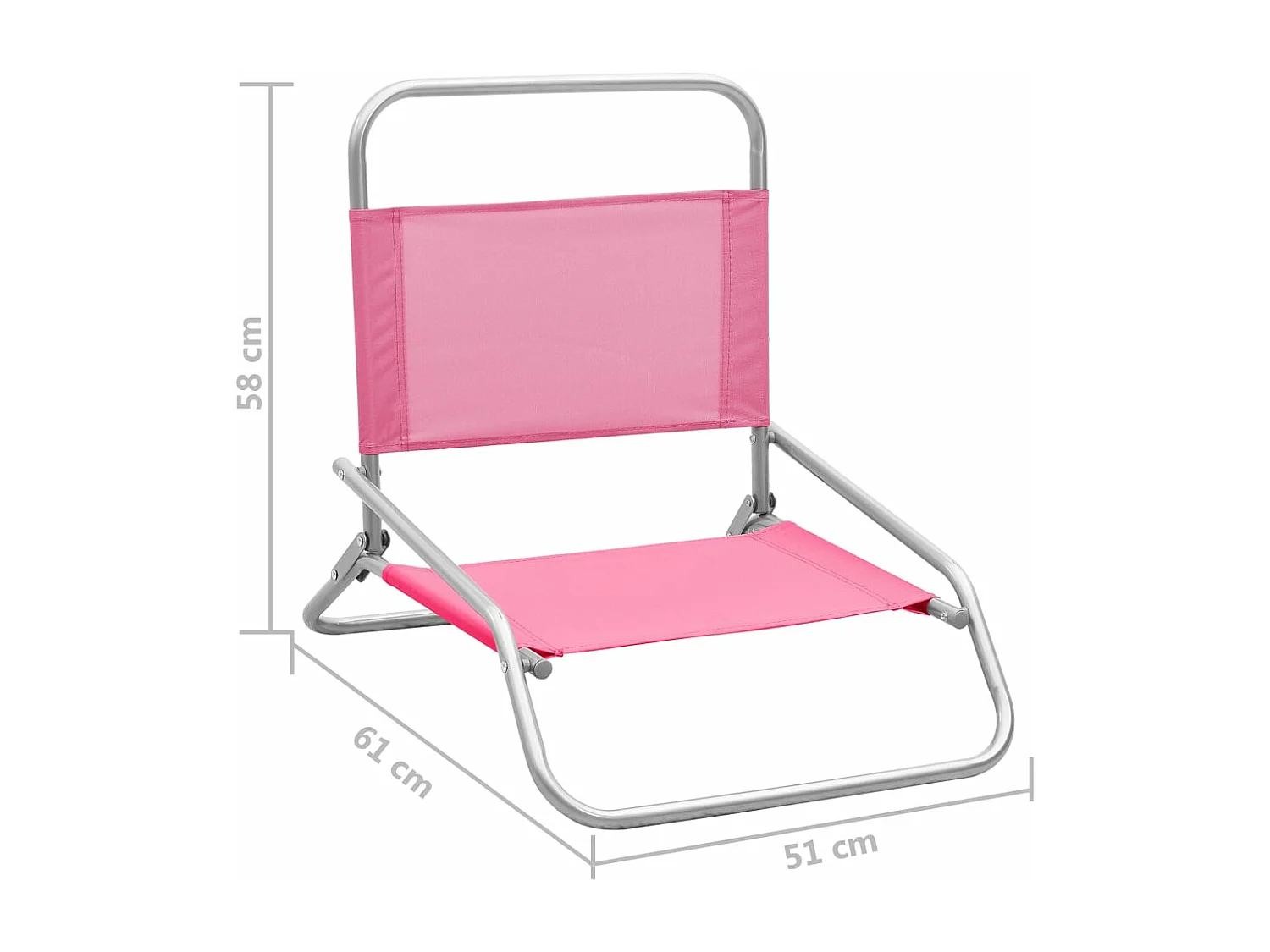 Chaises de plage pliables 2 pièces Rose Tissu