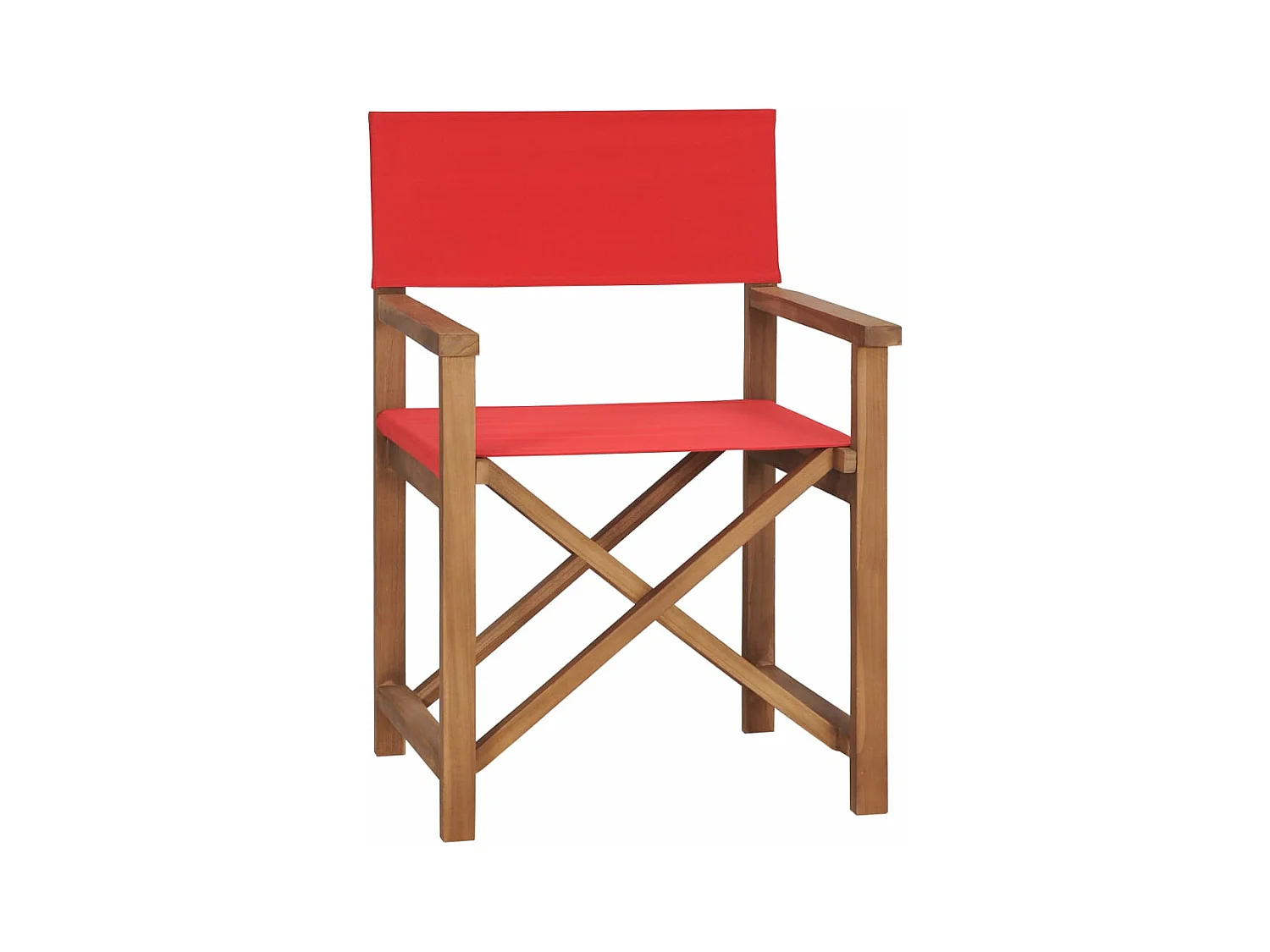 Cadeira de realizador em madeira de teca maciça vermelho