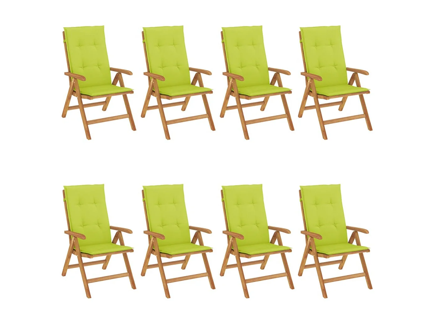 Sillas de jardín reclinables y cojines 8 unidades madera maciza teca