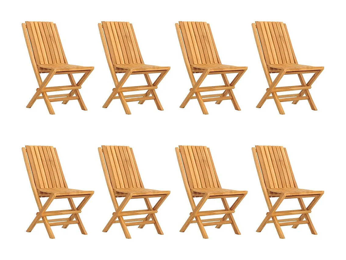 Sillas de jardín plegables 8 unidades madera maciza teca 47x47x89 cm