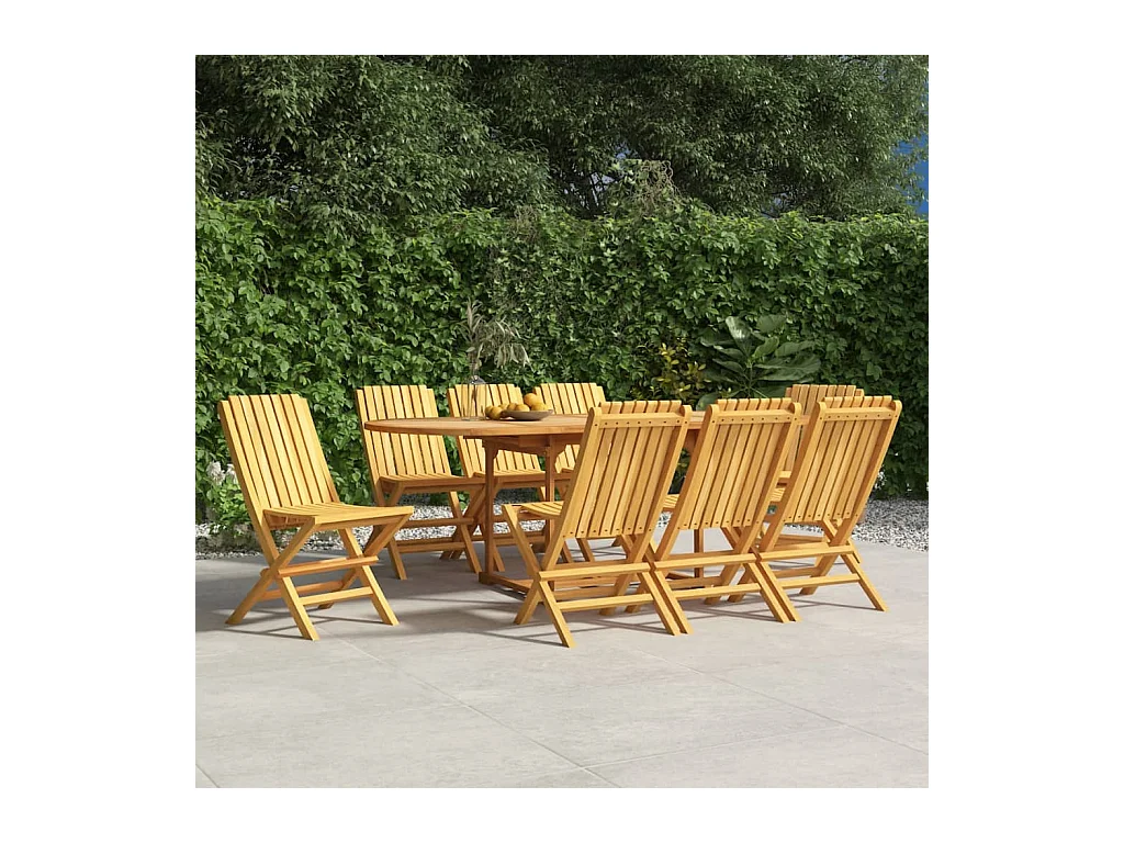 Chaises de jardin pliantes 8 pièces 47x47x89 cm bois massif teck