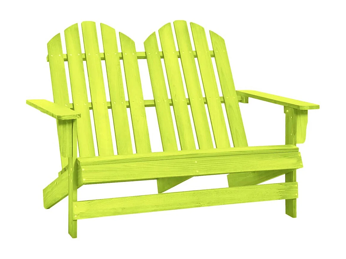 Otomana Adirondack de jardín 2 plazas madera de abeto verde
