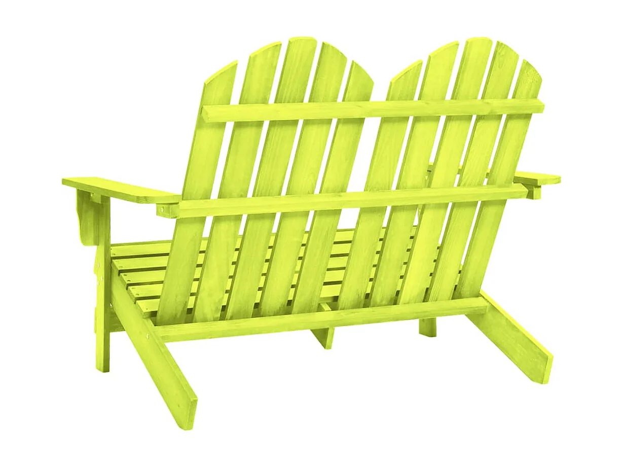 Otomana Adirondack de jardín 2 plazas madera de abeto verde