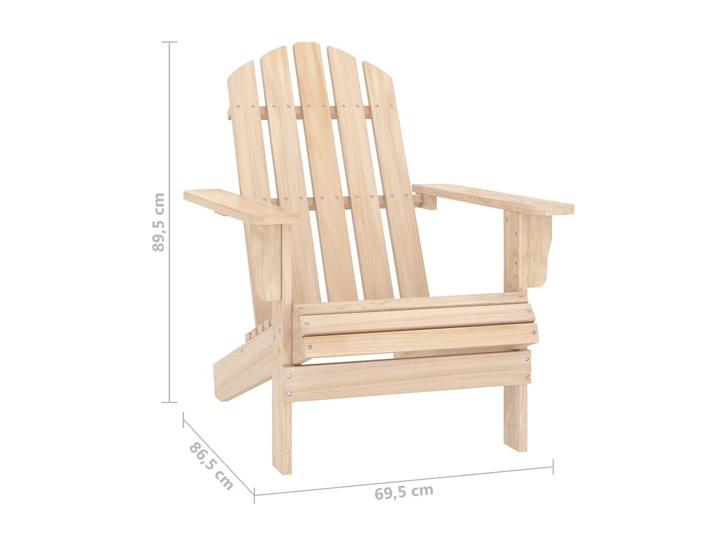 Silla de jardín Adirondack madera maciza de abeto