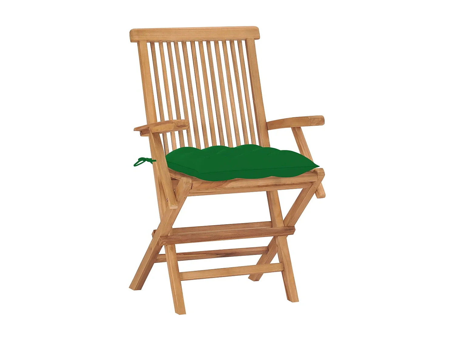 Chaises de jardin avec coussins vert 8 pièces Bois de teck massif