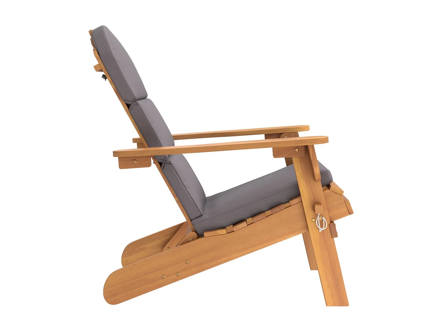 Chaise de jardin Adirondack avec coussins bois massif d'acacia