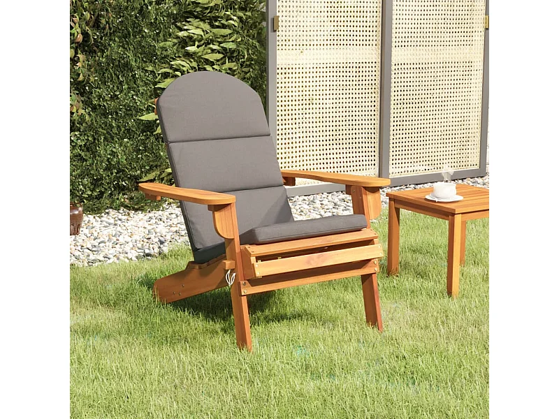 Silla de jardín Adirondack con cojines madera maciza acacia