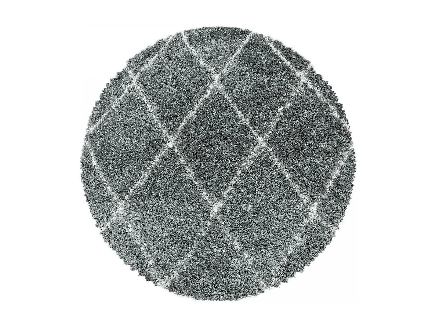 Tapis berbère 240x340 tissé motif losange SHAGGY A gris