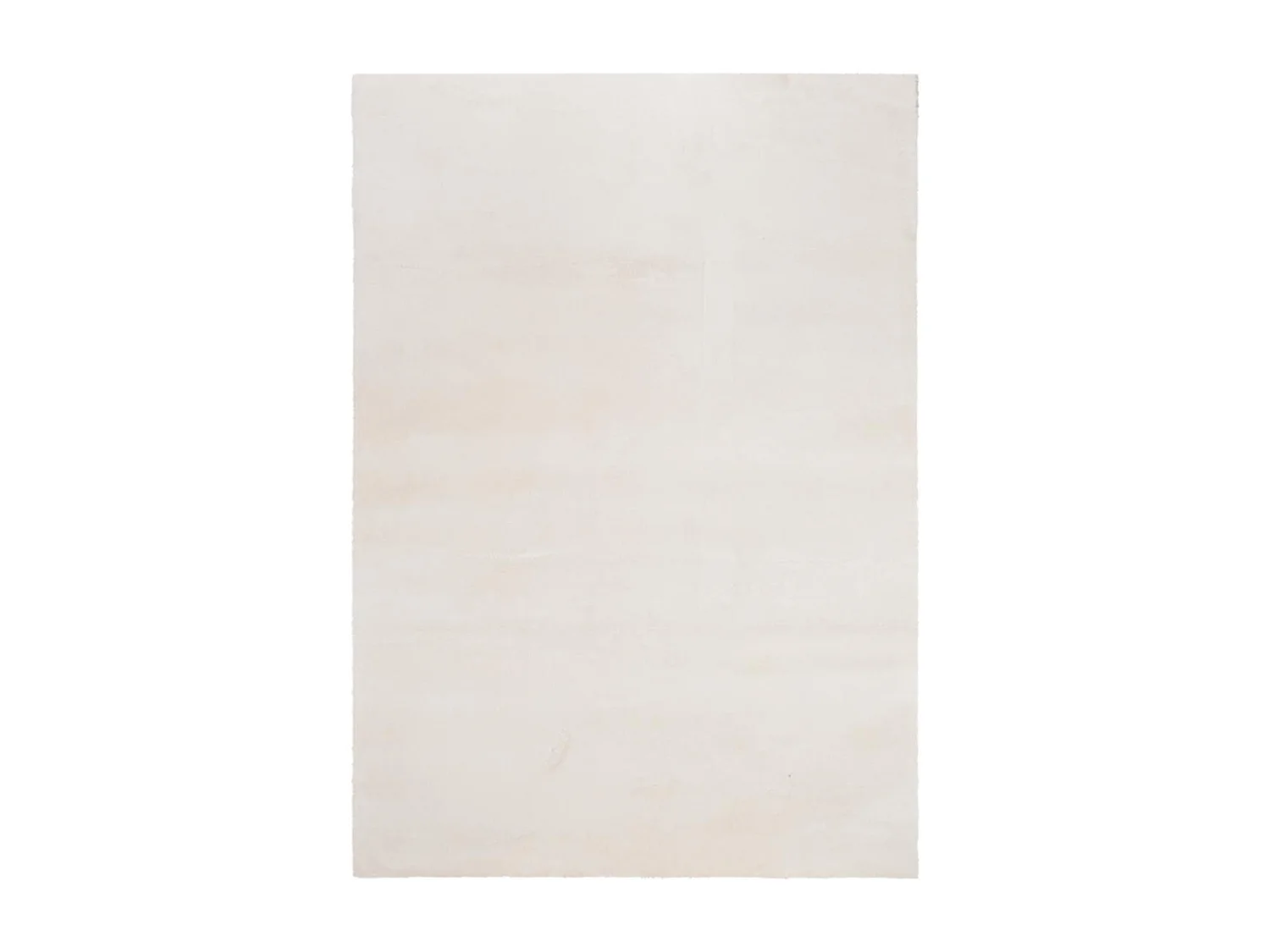 Tappeto Shaggy a pelo lungo 80x150 rettangolo tessuto color crema a tinta unita LOFTUNI