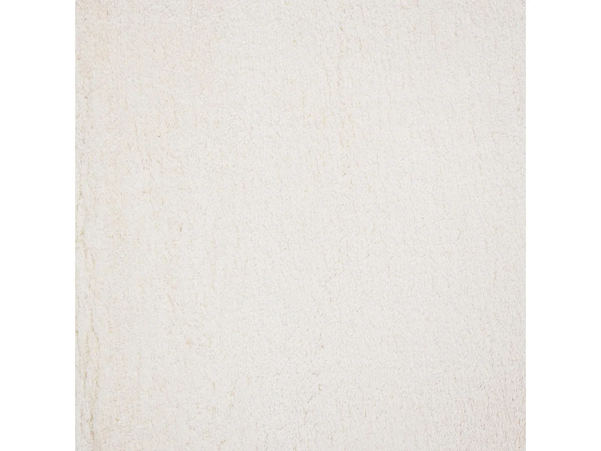 Tappeto Shaggy a pelo lungo 80x150 rettangolo tessuto color crema a tinta unita LOFTUNI