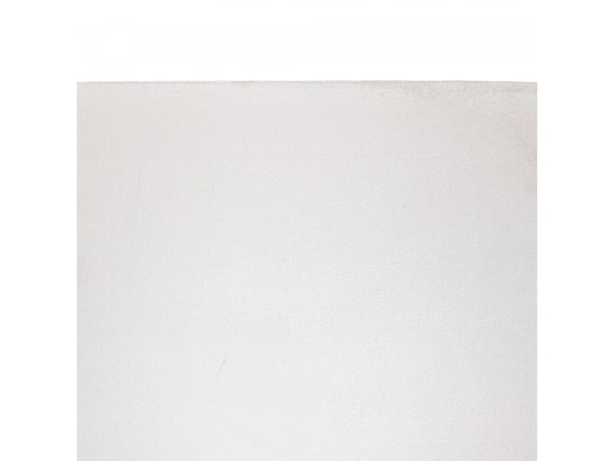 Tappeto Shaggy a pelo lungo 80x150 rettangolo tessuto color crema a tinta unita LOFTUNI