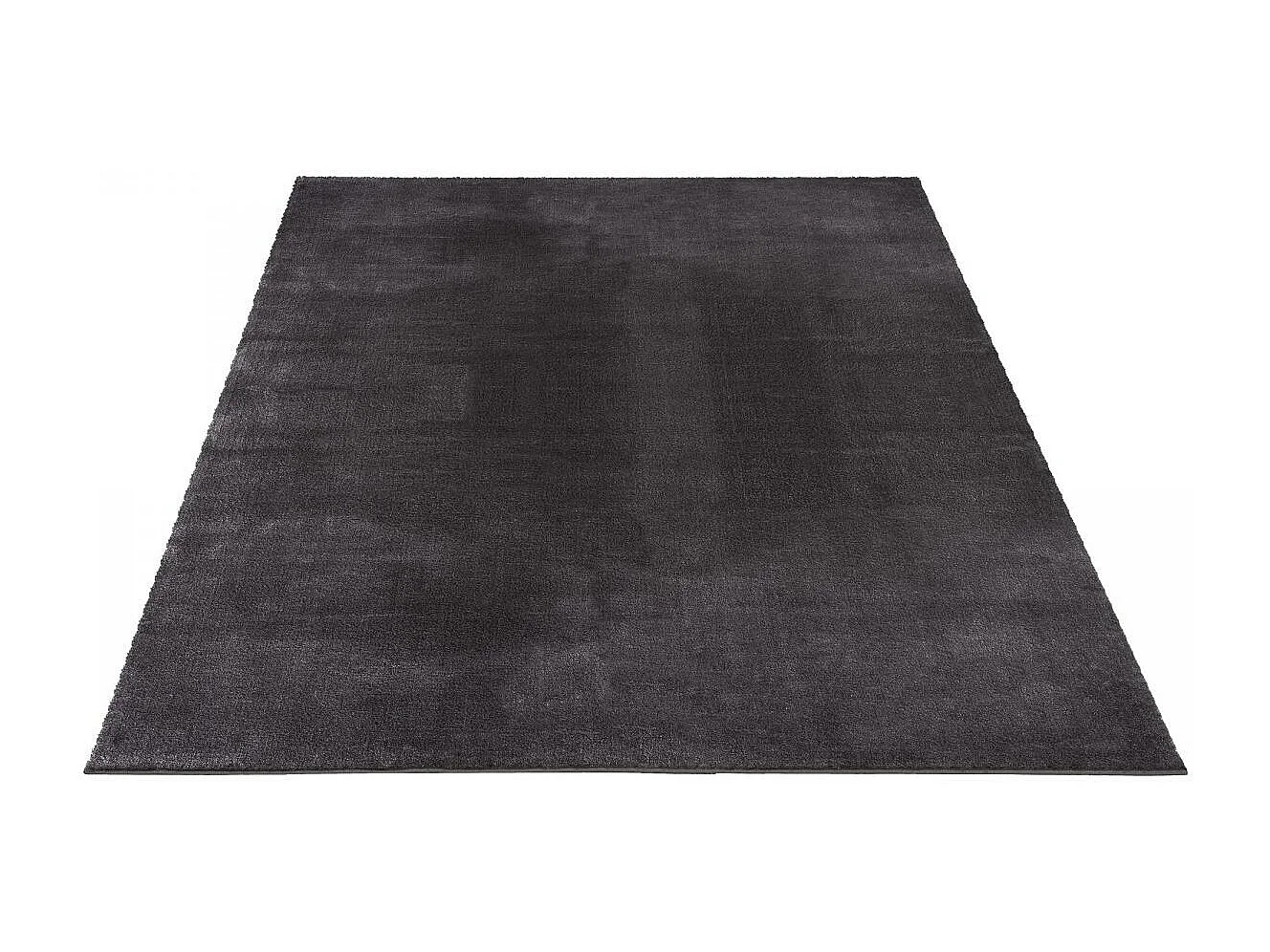 Tapis chambre LYN10 LAVABLE 120x170 soyeux et doux, tapis anthracite uni à l'aspect Shaggy