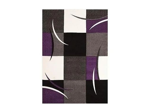 tapis salon 120x170 tissé violet rectangle motif géométrique DI 65