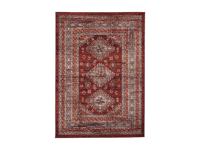 Tapis oriental 80x150 rectangle orange tissé motif ethnique LYN1 DAZOR