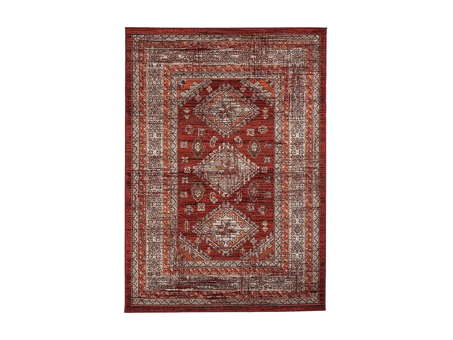 Tapis oriental 80x150 rectangle orange tissé motif ethnique LYN1 DAZOR