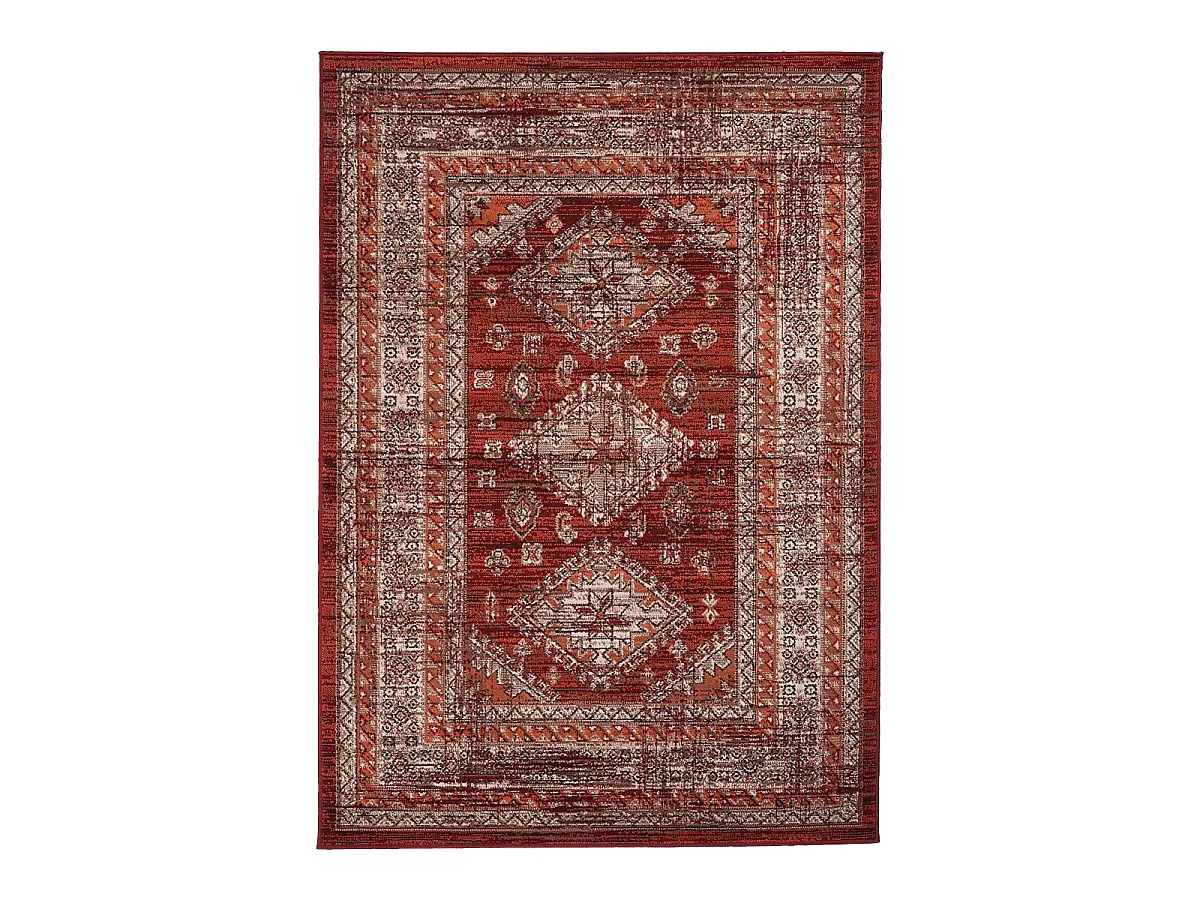 Alfombra oriental 80x150 naranja rectángulo tejido estampado étnico AF1 DAZOR