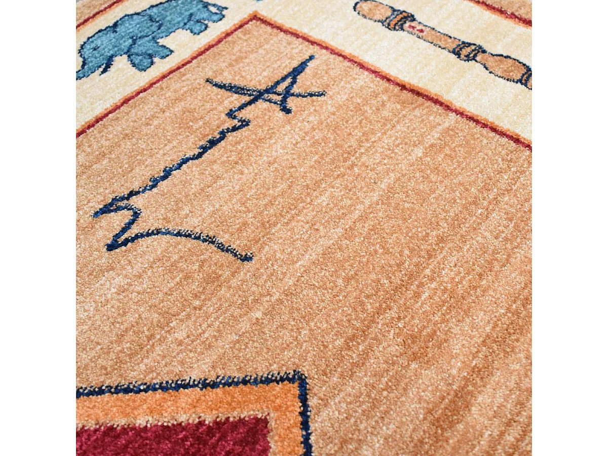 tapis salon 120x180 tissé beige rectangle motif simple CHOBAY 8