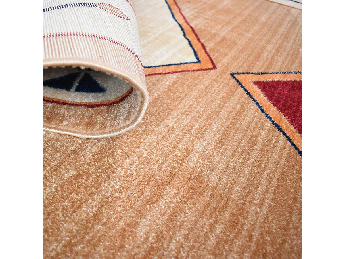 tapis salon 120x180 tissé beige rectangle motif simple CHOBAY 8