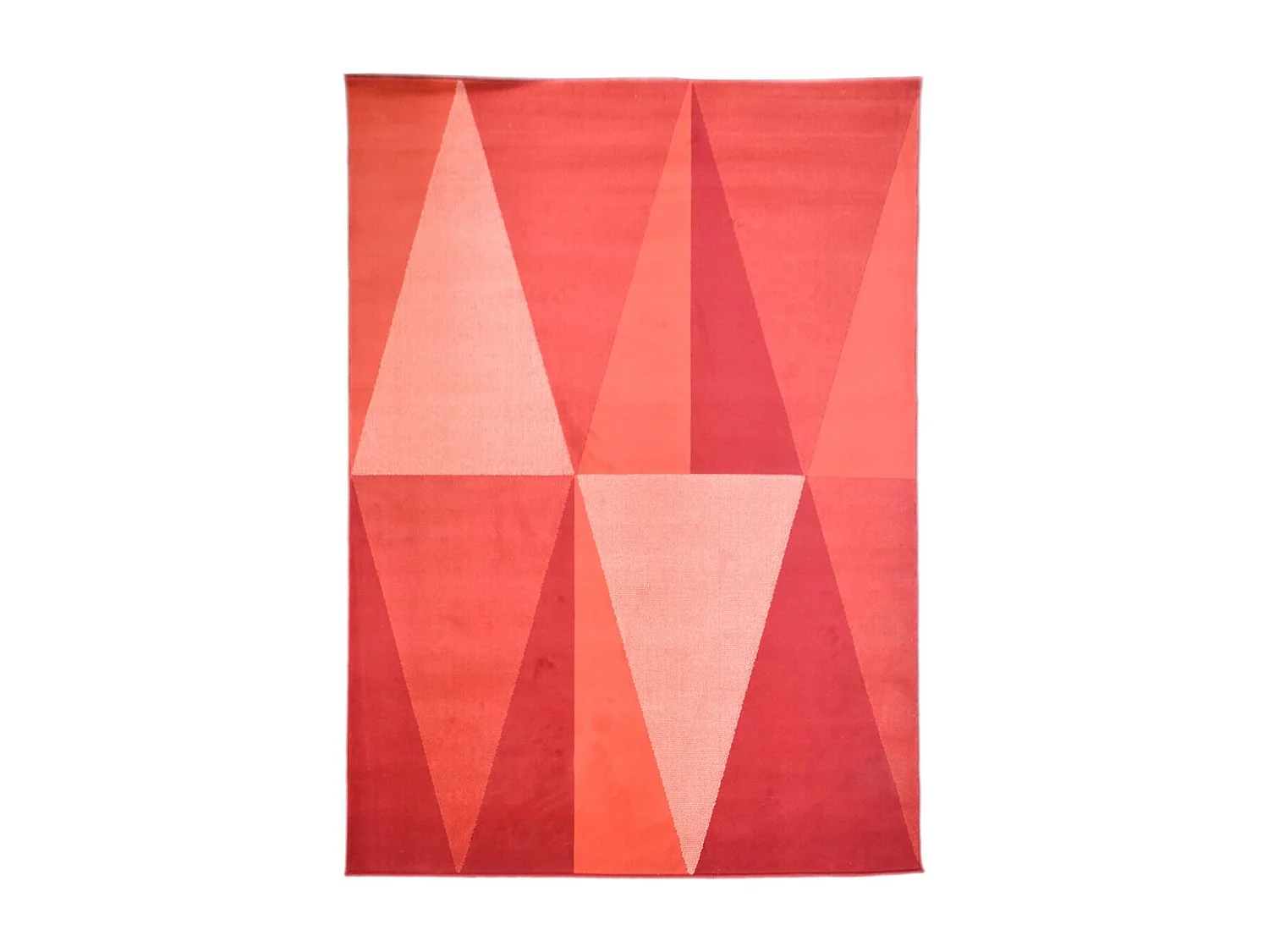 tapis chambre 60x110 tissé rouge rectangle motif géométrique LYN49 BIGTRI