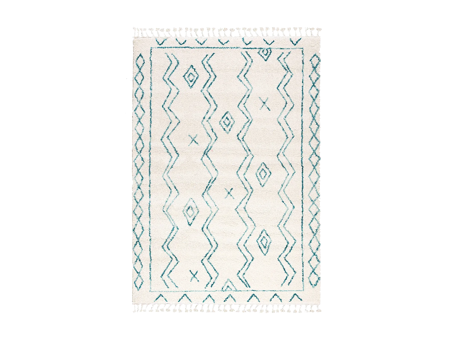 Tapis berbère 240x340 tissé motif ethnic LYN5 MADIDA crème